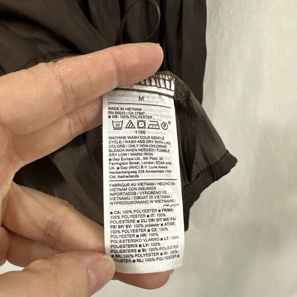 Old Navy Chocolate Brown Satin Sleeveless Elastic Waist Top Womens Size M Fall - Picture 6 of 8